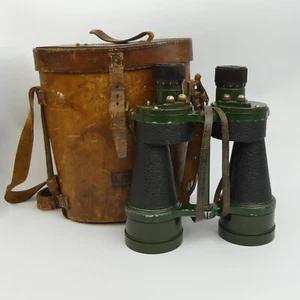 WORLD WAR II PRISMATIC NO. 5 PAIR OF LEATHER CASED BINOCULARS IN G.W.O. - Picture 1 of 5