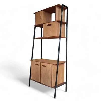 Mid Century Teak Effect Room Divider Vintage Shelving Unit - Image 1 of 4