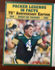 Gb Packers 75Th Anniversary Book Cover Brett Favre Signed Jsa Auction Letter