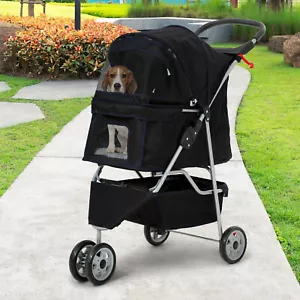 Cochecito de mascotas cochecito de gato jaula de viaje plegable de 3 ruedas todos los colores 5 - Imagen 1 de 17