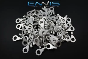 10-12 GAUGE 50 PK UNINSULATED/NON INSULATED RING 5/16 TERMINAL CONNECTOR CRIMP - Picture 1 of 4