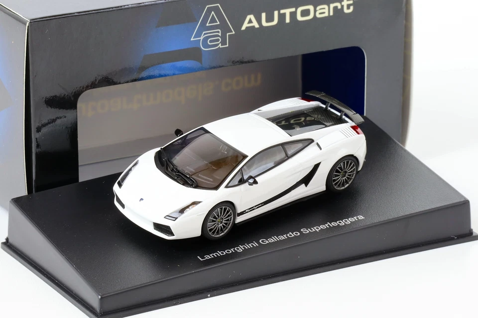1 43 Autoart Lamborghini Gallardo Superleggera metallico Bianco per