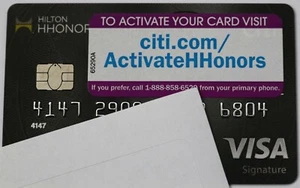 Expired Citi Hilton Hotel Visa Signature Credit Card with Sticker - Picture 1 of 1