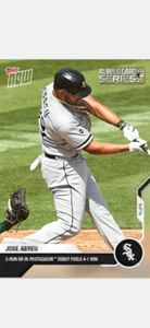 2020 TOPPS NOW AL WILD CARD CARD CHICAGO WHITE SOX JOSE ABREU #326 2-RUN HR - Picture 1 of 2