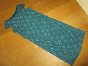 ladies Dorothy perkins maternity teal green lace cap sleeve dress, size 12 - Picture 1 of 4