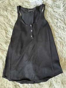ZADIG & VOLTAIRE SCHWARZES ÄRMELLOSES TANK TOP STRASS STERN KNÖPFE NEU MIT ETIKETT LUREX MED - Bild 1 von 7