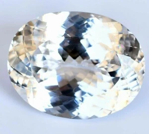 Natural White Sapphire 200 Ct Oval Cut Certified Faceted Loose Gemstone - Picture 1 of 6