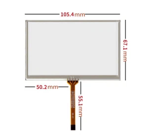 4.3''Inch 105.4mm*67.1mm 4 Wires Resistance Touch Panel Screen Digitizer Glass - Afbeelding 1 van 1