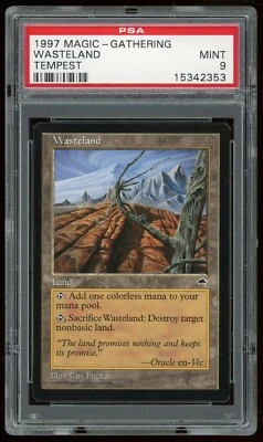 1997 MTG Magic the Gathering Card Tempest Wasteland PSA 9 - Image 1 of 2
