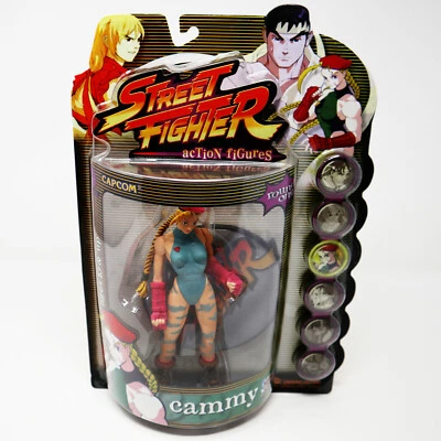 Figura Cammy Resaurus Capcom Street Fighter Round One 1999 sin usar, en caja, jugador cardado 2 Foto 1 de 4
