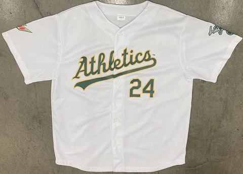 Rickey Henderson Oakland A's Athletics Home White Promo Baseball Jersey Men's XL Cover