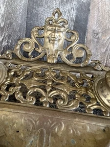 Vintage Doppel Tintenfass Messing verziert Löwenkopf Figural Vintage - Bild 1 von 8