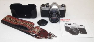 Nice!! Vtg Analog PENTAX #K1000 35mm SLR FILM CAMERA with PENTAX 50mm Zoom Lens - Picture 1 of 6