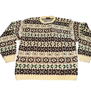 J.Crew Herren Nordic Fair Isle Wolle schwerer handgestrickter Pullover Ski - XL - Bild 1 von 11