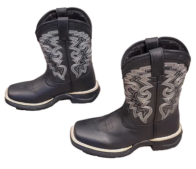 BOTAS VAQUERAS OCCIDENTALES LIL' DURANGO STOCKMAN CUERO NEGRO NIÑOS TALLA 13 M DBT0145 Foto 1 de 4