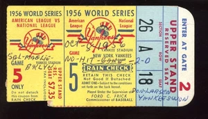 1956 World Series Ticket Stub Game 5 Brooklyn at Yankees Don Larsen Perfect Game - Picture 1 of 2