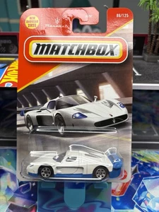 Matchbox 2025 Maserati Mc12 White Blue Model Car 2004 86/125 - Picture 1 of 5