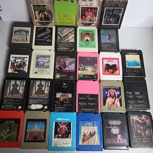 LOT OF 25 CLASSIC ROCK 8 TRACK TAPE AC/DC Blondie Heart Yes Beatles Frampton  - Imagen 1 de 12