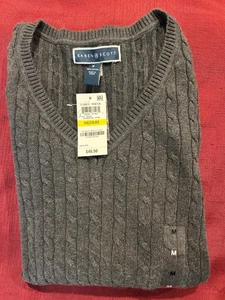 Neu mit Etikett Karen Scott Pullover V-Ausschnitt Zopfmuster anthrazitgrau Medium NEU schneller Versand - Bild 1 von 1