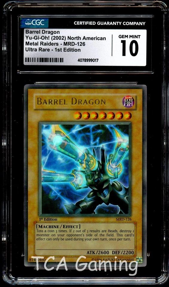CGC 10 GEM MINT Barrel Dragon MRD-126 ULTRA RARE 1st Edition MRD Yugioh Card 017 - Image 1 of 3