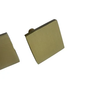 Set of 8 Square Gold Solid Brass Cabinet Knob Drawer Pulls Closet Modern - Picture 1 of 8