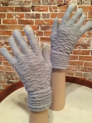 Steve Madden Gris Zig Zag Pantalla Táctil Brillo Guantes Para Mujer O/S NUEVO Foto 1 de 2