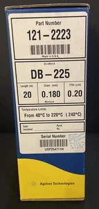 Agilent 121-2223 J&W DB-225 GC Column, 20 m, 0.18 mm, 0.20 µm New Sealed - Picture 1 of 3