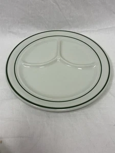 Vintage 1957 Shenango China Green White Stripe Grill Plate Restaurant Ware - Picture 1 of 5
