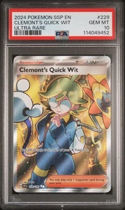 2024 Pokemon SSP EN-Surging Sparks Clemont's Quick Wit #229 Ultra Rare PSA 10 - Picture 1 of 2