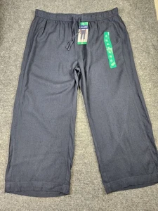 Splendid Womam Sz XL Linen Blend Drawstring Light Weight Navy Pants NWT  - Picture 1 of 18