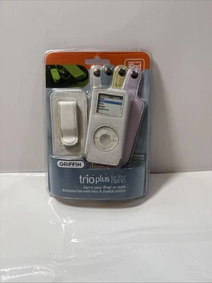 Griffin TRIO PLUS para Apple iPod Nano 4 fundas protectoras CUERO NUEVO Blanco Foto 1 de 2