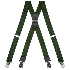 Buyless Fashion Heavy Duty Suspender Men - 48 Straps 1 1/2 - X Back Strong Clips - Picture 1 of 98