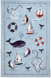 VERA BRADLEY REALLY REGATTA PLUSH FLEECE BLANKET - Nautical - beach NEW SEALED - Picture 1 of 10