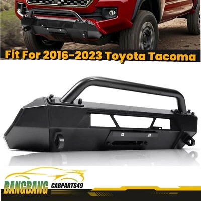 Protector de parachoques de cabrestante oculto delantero Bull Bar resistente para Toyota Tacoma 2016-2023 Foto 1 de 4