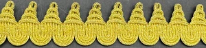 1" Metallic Gold Heavy Gimp Braid Bridal Costume Fabric Trim 3 Yards - Picture 1 of 1