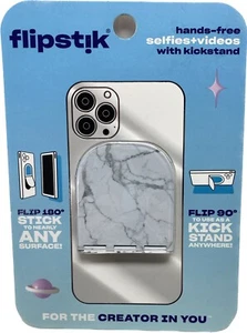 NEW Flipstik Defy Gravity Cell Phone Kickstand White Carrera Marble New Sealed - Picture 1 of 2