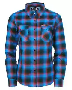 Dixxon Flannel Shirt Women Small 'The Jason' Long Sleeve Plaid Horror Friday 13 - Foto 1 di 6