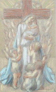 Drawing Pastel Orig Signed Anonymous Taste Nabis Maurice Denis Symbolist Art - Picture 1 of 3