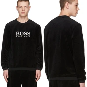 Hugo Boss Black Velour Sweatshirt Sz Medium - Picture 1 of 6