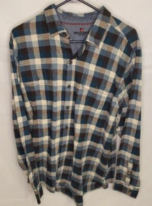 Woolrich Langarm geknöpft 100 % Baumwolle kariert Flanell blau grau Herren Gr. XL - Bild 1 von 5