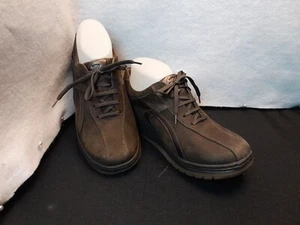 LNWO US8 SANO BY MEPHISTO BROWN LEATHER LOW TOP LACE UP WALKING SHOES SNEAKERS - Picture 1 of 12