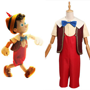 Kids Children Pinocchio 2022 Pinocchio Cosplay Outfits Halloween Carnival Suit