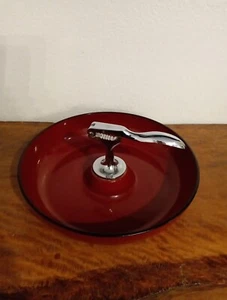MCM Vintage Lacquer Ware Nutcracker Dish Bowl Red Vintage Japan Entertain Nut - Picture 1 of 7