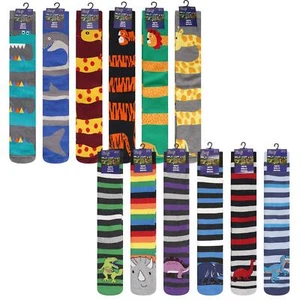 6 Pairs Boys Cotton Terry Cushioned Foot Long Welly Wellington Boot Design Socks - Picture 1 of 3