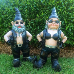 Biker Garden Gnome Couple Figurine Naughty Nude Gnomes Statue Christmas Gift UK! - Picture 1 of 12