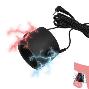 Anillo de retardo de silicona eléctrica anillo escroto con cable accesorio E-stim - Imagen 1 de 7