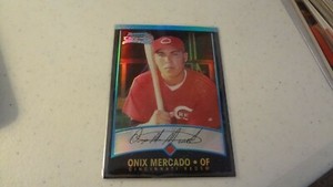 2001 BOWMAN CHROME #  184 REFRACTOR ONIX MERCADO  BASEBALL CARD
