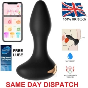 Vibrating Prostate Massager Anal Butt Plug Dildo 10Mode Speed APP Remote Control - Picture 1 of 13