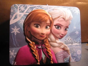 DISNEY'S FROZEN METAL LUNCH BOX PURPLE HANDLE W/ANNA ELSA BOX ONLY - Picture 1 of 6