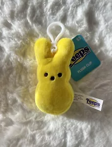 New Peeps 4” Yellow Easter Bunny Plush Clip Toy Gift - Picture 1 of 1